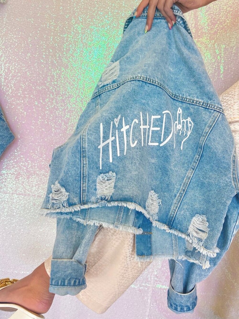 Bridal Hitched Distressed Denim Jacket
